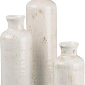 White Ceramic Vase Set, Farmhouse Decor, Home Decorative Vase, Vases For Your Kitchen, Bedroom, Office, Living Room, Bathroom, & Shelf Centerpiece Table Decorations