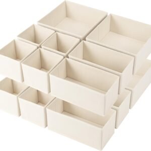 16-Piece Clothing Drawer Organizer Set, Foldable Wardrobe Organizer, Suitable for Clothes, Socks, Scarves, Bras, and Ties