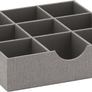 9-Compartment Drawer Organizer, Approx. 30.5cm x 8cm, Suitable for Deep Drawer Clothing Organization