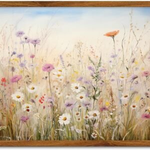 Wildflower Canvas Wall Art Colorful Floral Painting Wildflower Botanical Wall Art for Living Room Watercolor Floral Poster Colorful Botanical Artwork Wildflower Watercolor Prints 24x16inch No Frame