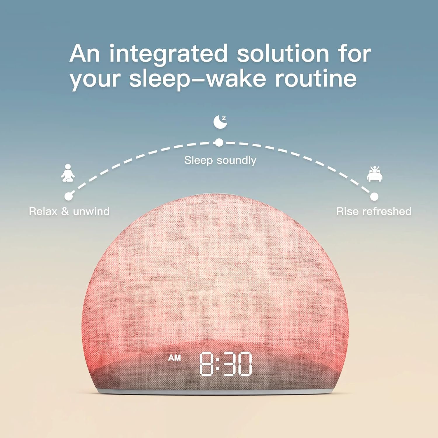 Sunrise Alarm Clock, White Noise Sound Machine, Cozy Light, Nature Sounds, Dimmable Clock, Gentle Wake Up, Regular Sleep-Wake Routine, Phone-Free Bedroom - Image 2