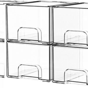 6-Pack Stackable Transparent Acrylic Storage Drawers
