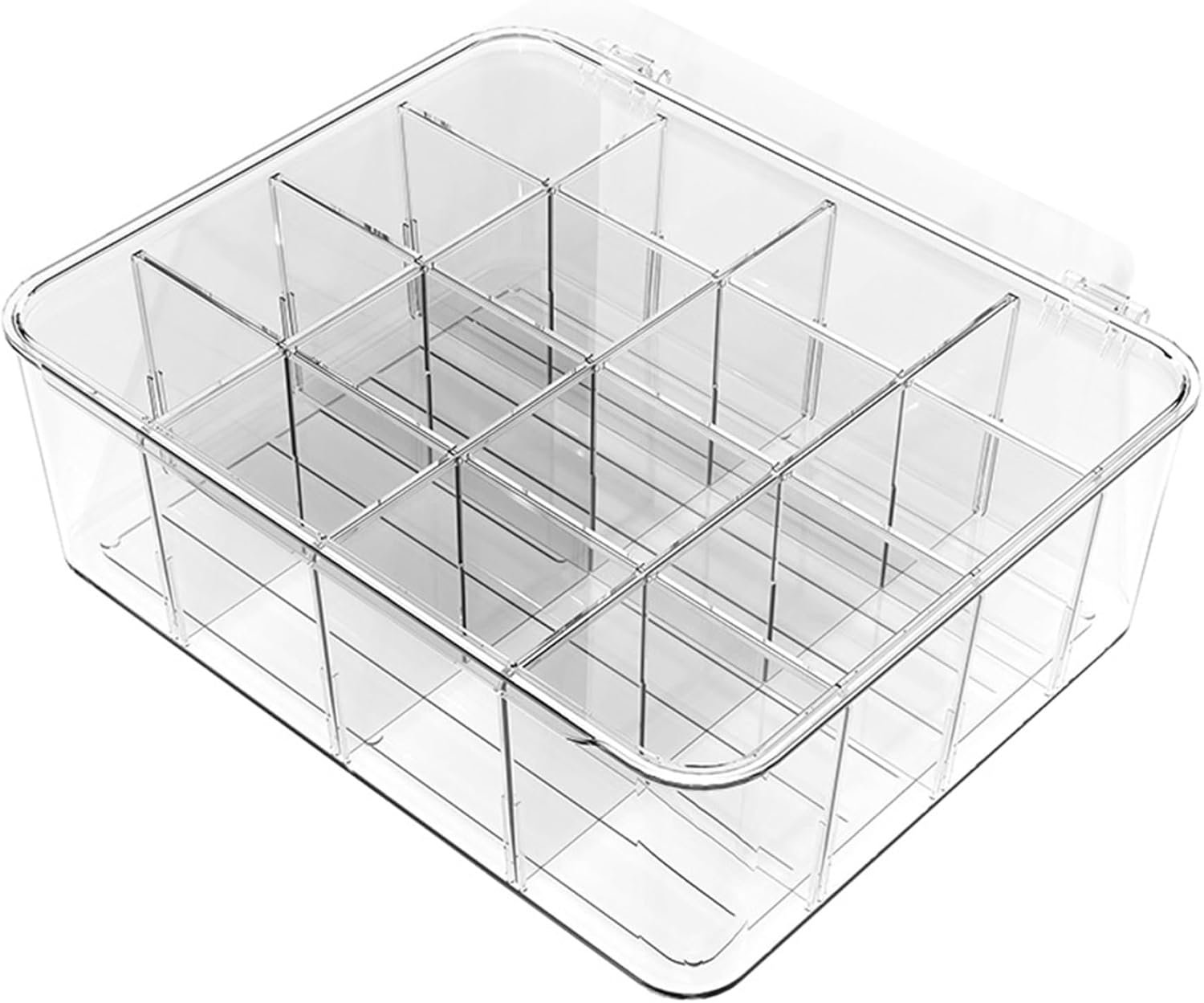 16-Compartment Transparent Plastic Stackable Underwear Storage Box, Suitable for Organizing Bras, Socks, and Other Small Items - Image 2