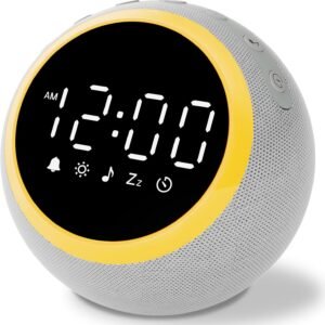 White Noise Sound Machine - with Nightlight & Alarm Clock - 25 Soothing Sounds, Adjustable Volume, Timer, Sleep Aid for Baby, Kids, Adults - Ideal for Sleep, Relaxation, Focus