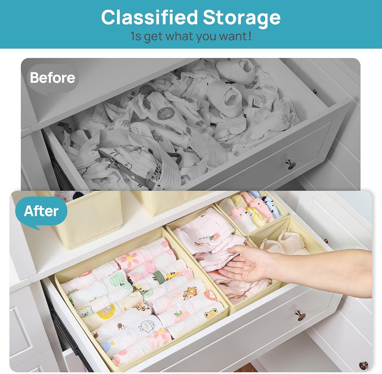 Baby Clothing Storage Box Set (12-Piece) - Image 2