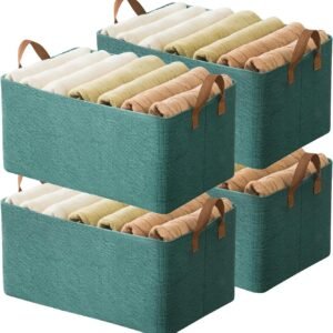 Wardrobe Storage Bins with Handles (4-Piece Set)